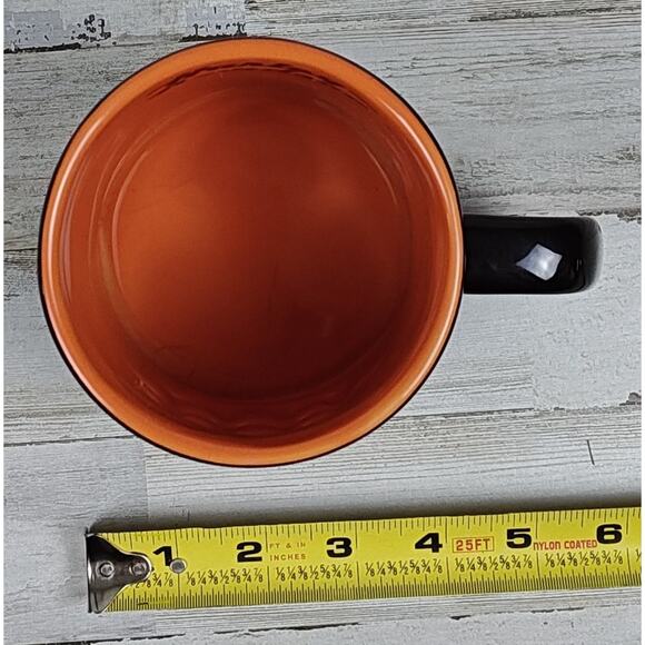 3D Intial Logo Harley-Davidson Coffee Tea Cup Mug Black Orange Ceramic - Picture 8 of 8